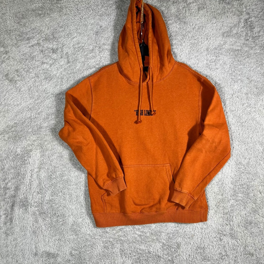Cotton On Garments High Limits Hoodie Burnt Orange Embroidered Sweatshirt Mens M